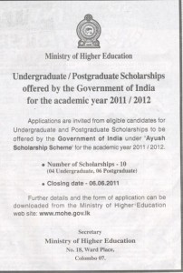 Indian Government Scholarships for Undergraduate & Postgraduate