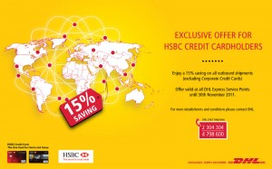 DHL Exclusive offer for HSBC Credit Cardholders in Worldwide