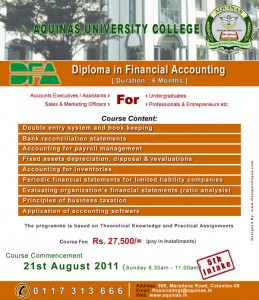 Diploma in Financial Accounting by Aquinas University College
