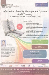 Information Security Management System Audit Training by the ICASL