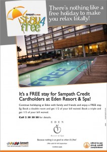 Sampath Cardholders Enjoy a FREE stay at Eden Resort & Spa