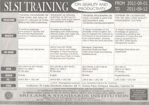 Srilanka Standard Institute Training on Quality and Productivity