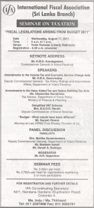 Taxation Seminar by International Fiscal Association – Srilanka