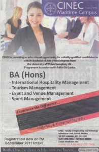 BA (Hons) Degrees for CINEC Maritime Campus