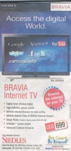Bravia Internet TV @ USD 699