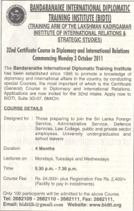 Certificate Course in Diplomacy and International Relations by BIDTI