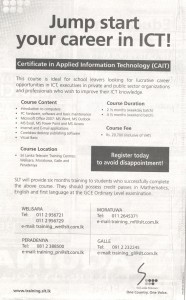 Certificate in Applied Information Technology (CAIT) by Srilanka Telecom