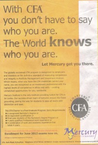 Chartered Financial Analyst (CFA) in Srilanka