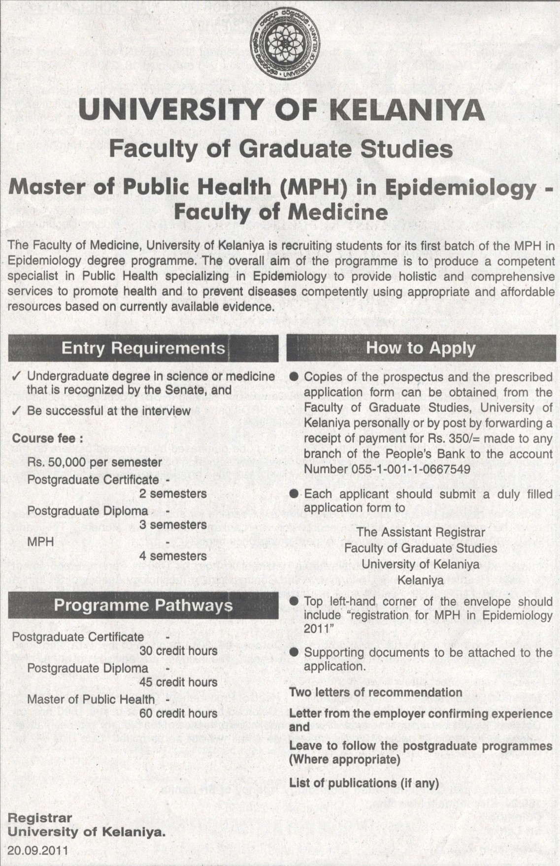 Master Of Public Health Mph In Epidemiology By University Of Kelaniya Synergyy 8811