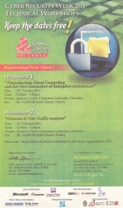 Cyber Security Week 2011 Workshops and Programmes in Srilanka