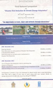Disaster Risk Reduction & Climate Adaptation – National Symposium in Srilanka