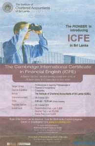 The Cambridge International Certificate in Financial English (ICFE) by ICASL