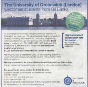 University of Greenwich Offers Scholarships of £1,000.00
