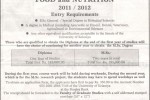 Post Graduate Diploma / MSc Degree in Food and Nutrition 2011/2012 – University of Kelaniya