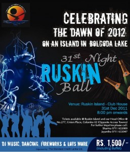 31st Night RUSKIN Ball celebration on an Island in Bolgoda Lake