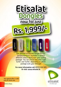 Etisalat Dongles just for Rs. 1,999.00 only