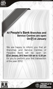 People’s Bank Open on 1st January 2012