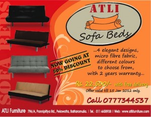 50 % Discounts for Sofa Beds till 15th January 2012