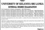 BBM external Degree examination time table – University of Kelaniya