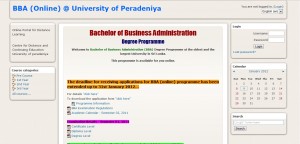 Bachelor of Business Administration (BBA) Online Degree Programme by University of Peradeniya