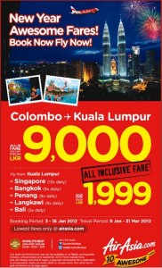 Book Ticket from Colombo to Kuala Lumpur just for LKR 9,000 only by Air Asia.com