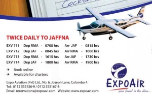 Colombo – Jaffna Flights by Expo Air