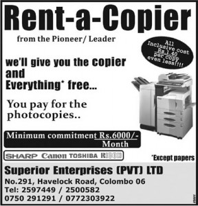 Copier for Rent with Minimum commitments of Rs. 6,000 per Month]