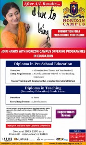 Diploma in Pre School Education and Diploma in Teaching by Horizon Campus