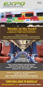 Expo Rail [Super Luxury Train Services] between Colombo- Kandy,