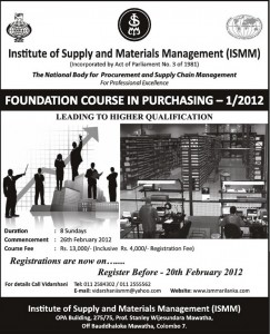 Foundation course in Purchasing 2012 by Institute of Supply & Materials Management (ISMM)