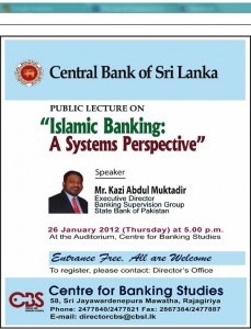 Islamic Banking A Systems Perspective - Free Public Lecture on 26th January 2012