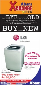 Abans Exchange Offer - Buy Brand new LG fully automatic Washing Machine @ Rs. 56,900.00