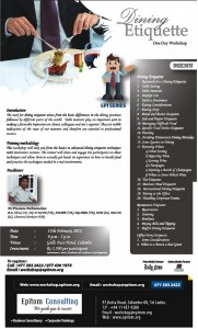 Dining Etiquette – One Day Workshop in Srilanka on 11th February 2012