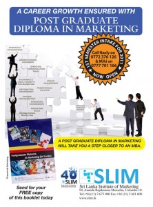  Post Graduate Diploma in Marketing by Srilanka Institute of Marketing (SLIM)