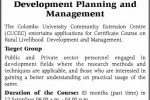 Certificate Course on Research Method for Development Planning and Management – University of Colombo
