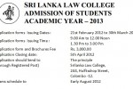 Srilanka Law Entrance Examination 2012 – Admission of students for Academic Year of 2013
