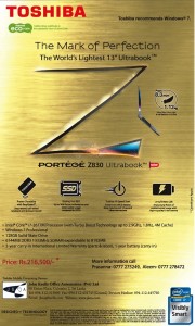 Toshiba Protégé Z830 Ultrabook Now Available in Srilanka – Rs. 216,500.00 Only
