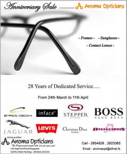 Anoma Opticians 28th years Anniversary sale from 24th March 2012 to 11th April 2012