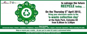 E-waste Collection Day – 5th April 2012 from 8.00 Am to 3.00 Pm