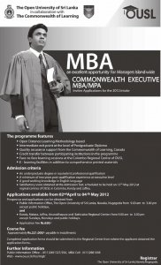 MBA – Open University of Srilanka in collaboration with The Commonwealth of Learning