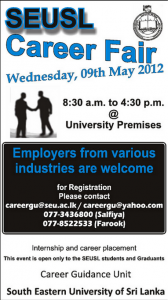 South Eastern University of Srilanka Career Fair on 9th May 2012