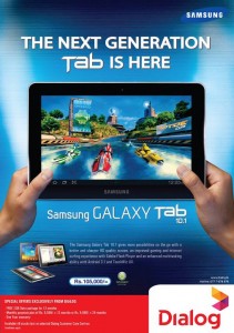 Samsung Galaxy Tab 10.1 for Rs. 105,000.00 from Dialog Mobile