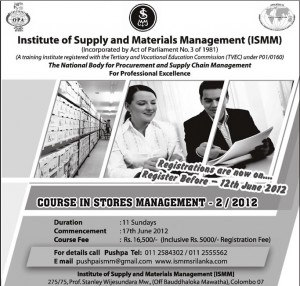Stores Management Courses by ISMM