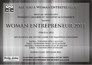 Women Entrepreneur 2012 Awards - Application calls