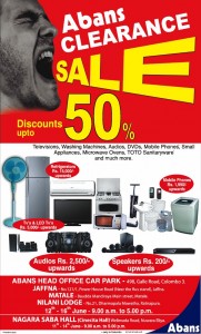 Abans Stock Clearance Sales – Discounts up to 50% from 12th to 16th June 2012