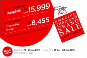 Air Asia Offer for Colombo – Bangkok in June 2012