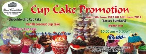 Cup Cake promotion At Grand oriental Hotel from5th June to 16th June 2012 for Rs. 100.00