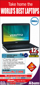 Dell Vostro 1450 i3 Notebook for Rs. 89,990.00 and 10% Discount for Credit Cards