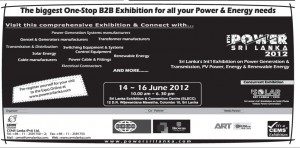 Power Sri Lanka 2012 – 14th, 15th, 16th June 2012 at SLECC