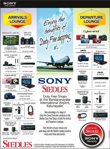 Siedles Duty Free Shop Sony Products and Prices